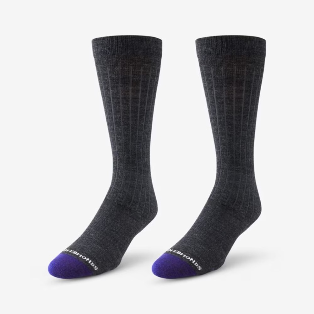 Allen Edmonds Cool Merino Dress Crew Socks Dark Grey Large 9-12